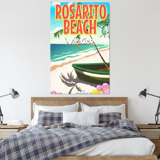 Rosarito Beach mexikanisches Reiseplakat Leinwanddruck (Insitu (Schlafzimmer))