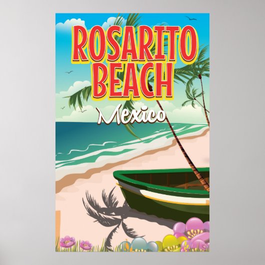 Rosarito Beach mexikanisches Reiseplakat Poster (Vorne)