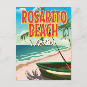Rosarito Beach mexikanisches Reiseplakat Postkarte