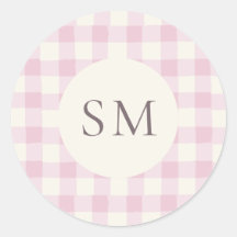 Rosarot kariert personalisiertes Monogramm