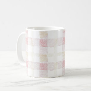 Rosarot Weiß Creme Kariert Gestreift Kaffeetasse