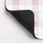 Rosarot Weiß Creme Kariert Gestreift Mousepad (Ecke)