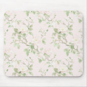 Rosarot Weiße Romantische Blumen Mousepad (Vorne)