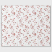 Rosarote Blumen Brautparty Geschenkpapier (Flach)