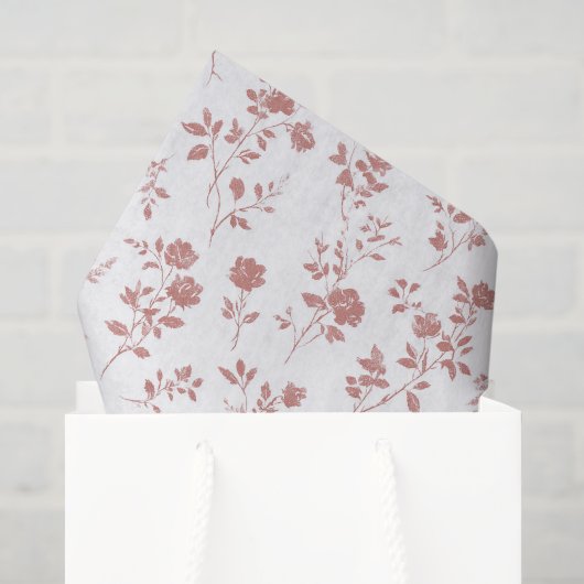 Rosarote Blumen Brautparty Seidenpapier (Geschenktüte)