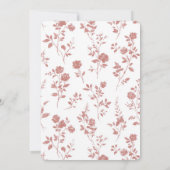 Rosarote Blumen Hochzeit Einladung (Rückseite)