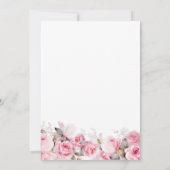 Rosarote Florale Brautparty  Einladung (Rückseite)