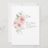 Rosarote Florale Hochzeit Einladung (Rückseite)