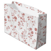 Rosarote Florale Hochzeitsdusche Große Geschenktüte (Rückseite Schrägansicht)