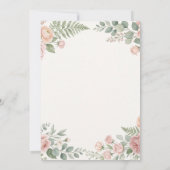 Rosarote Gartenrose Floral Save The Date (Rückseite)