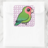 Rosarote Lovebird Quadratischer Aufkleber (Tasche)