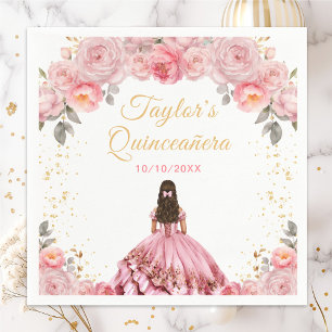 Rosarote Prinzessin Florale Quinceañera Serviette