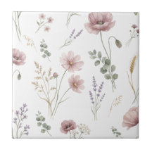 Rosarote Salbei-Grün-Aquarell-Wildblume 