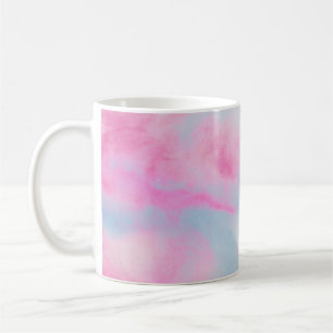 ROSAROTE UND BLAUE MARMORIERTE HINTERGRUND KAFFEETASSE