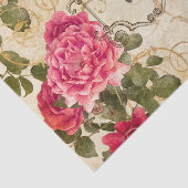 Rosarote Vintage Rosen-mit Monogramm Initiale Seidenpapier (Ausschnitt)