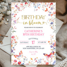 Rosarote Wildblumen-Geburtstagsfeier Geburstag