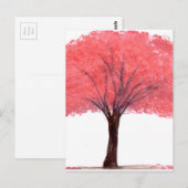 Rosaroter Baum Postkarte (Vorne/Hinten)