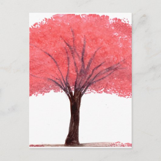 Rosaroter Baum Postkarte (Vorderseite)