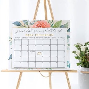 Rosaroter Blumenkalender zur Bestimmung des voraus Poster