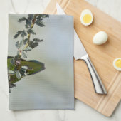 Rosaroter Liebesvogel auf dem Zweig Geschirrtuch (Viertel Falte)