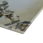 Rosaroter Liebesvogel auf dem Zweig Schneidebrett (Ecke)