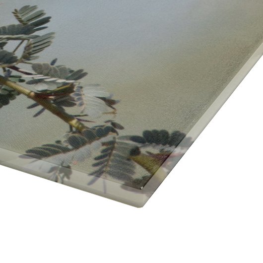 Rosaroter Liebesvogel auf dem Zweig Schneidebrett (Ecke)