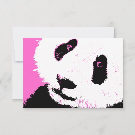 rosaroter Panda Einladung (Vorderseite)