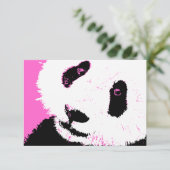 rosaroter Panda Einladung (Stehend Vorderseite)
