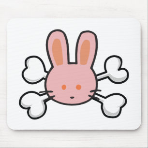 rosaroter Totenkopf-Hase Mousepad