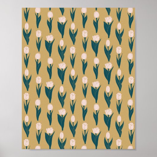 Rosaroter Tulpen Garten Poster (Vorne)