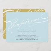 Rosary Cross Blue Religious Einladung (Vorne/Hinten)