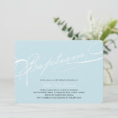 Rosary Cross Blue Religious Einladung (Stehend Vorderseite)