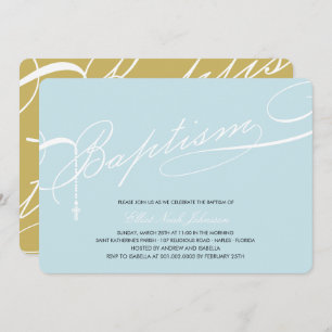 Rosary Cross Blue Religious Einladung