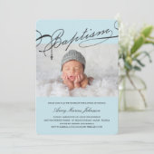 Rosary Cross Boy Foto Religious Einladung (Stehend Vorderseite)