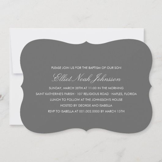 Rosary Cross Monogram Religious Einladung (Rückseite)