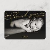 Rosary Cross Monogram Scripted Foto Religious Dankeskarte (Vorderseite)