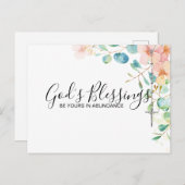 Rosary Eucalyptus Religious Floral Peach Postkarte (Vorne/Hinten)