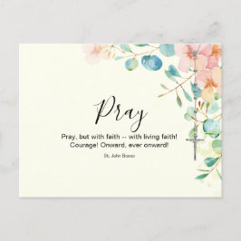 Rosary Eucalyptus Religious Floral Peach Postkarte