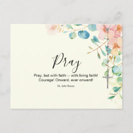 Rosary Eucalyptus Religious Floral Peach Postkarte