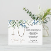 Rosary Floral Foto Beerdigung Beileid Beileid Dankeskarte (Stehend Vorderseite)