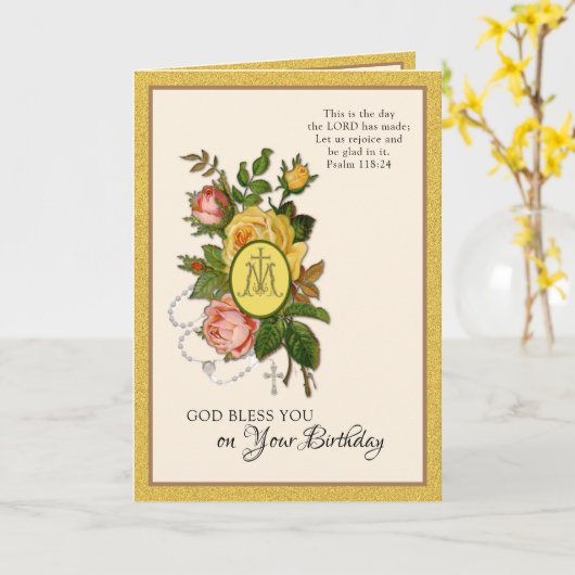 Rosary Floral Karte (Gelbe Blume)