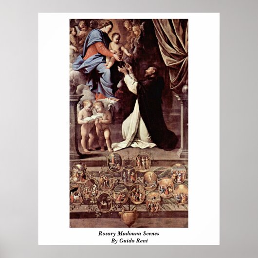 Rosary Madonna Scenes By Guido Reni Poster (Vorne)