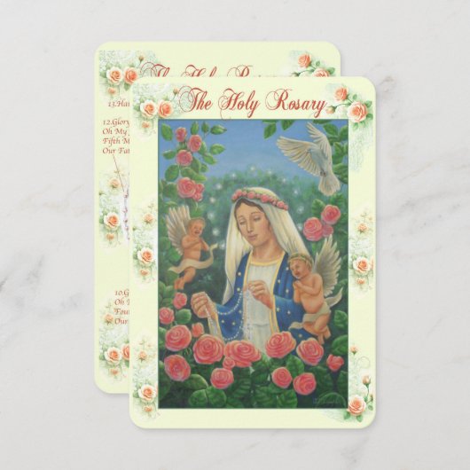 Rosary Prayer Card Einladung (Vorne/Hinten)