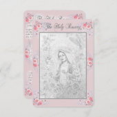 Rosary Prayer Card with my Original Drawing  Einladung (Vorne/Hinten)