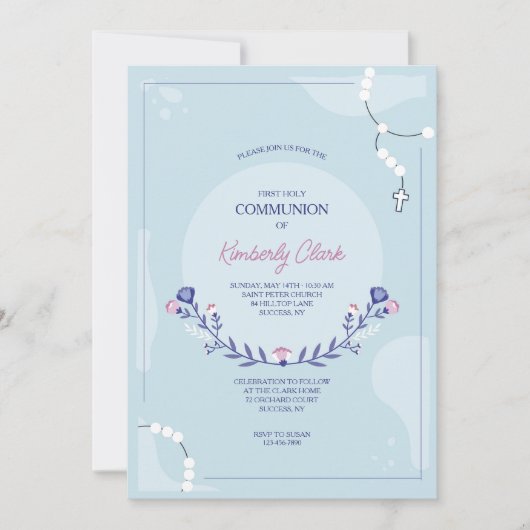 Rosary Religious Invitation Einladung (Vorderseite)