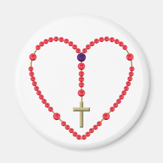 Rosary (Rote und Blaue Rose) Magnet (Vorne)