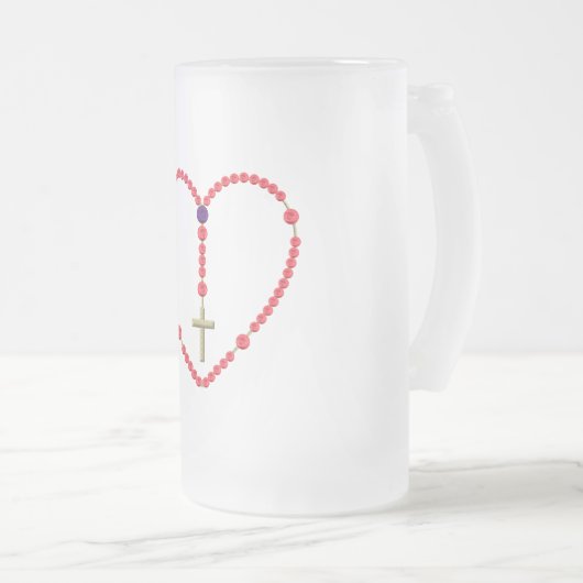 Rosary (Rote und Blaue Rose) Mattglas Bierglas (VorderseiteRechts)