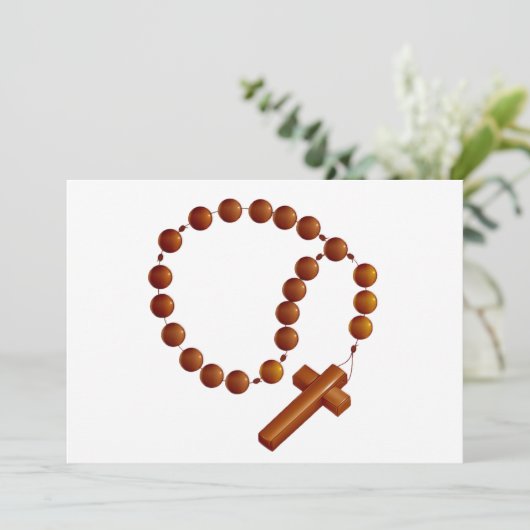 Rosary und Cross Einladungen (Stehend Vorderseite)