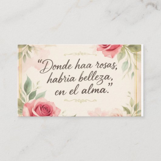 Rosas del Alma Visitenkarte (Vorderseite)