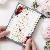 Rosas Rojas para Bautizo & Primer Añito Einladung